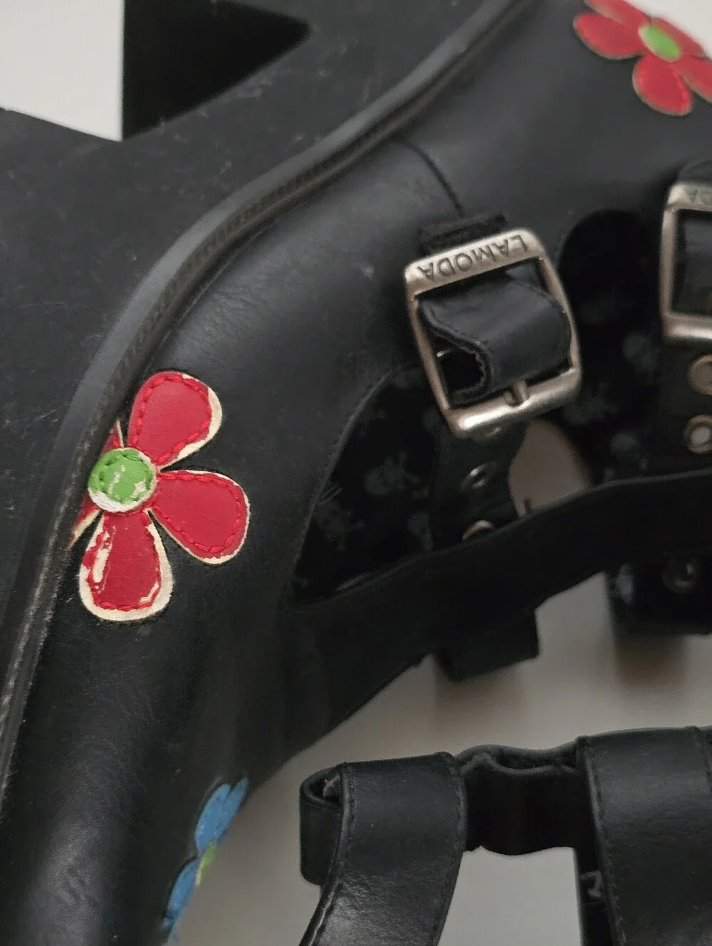 LA MODA Flower Platform Mary Janes Goth Punk Y2K Chunky Shoes Size 10
